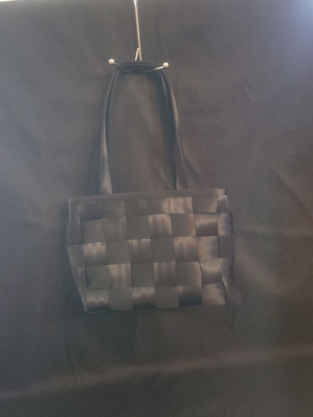 Harveys Original Seat Belt Shoulder Bag Handbag Purse Tote Black 11.5" X 9.5" X